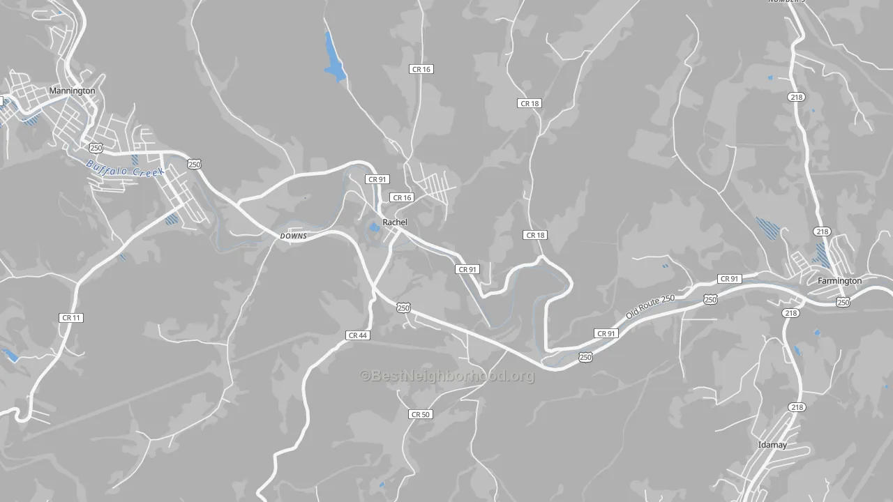 Transit Grade map of Rachel, WV