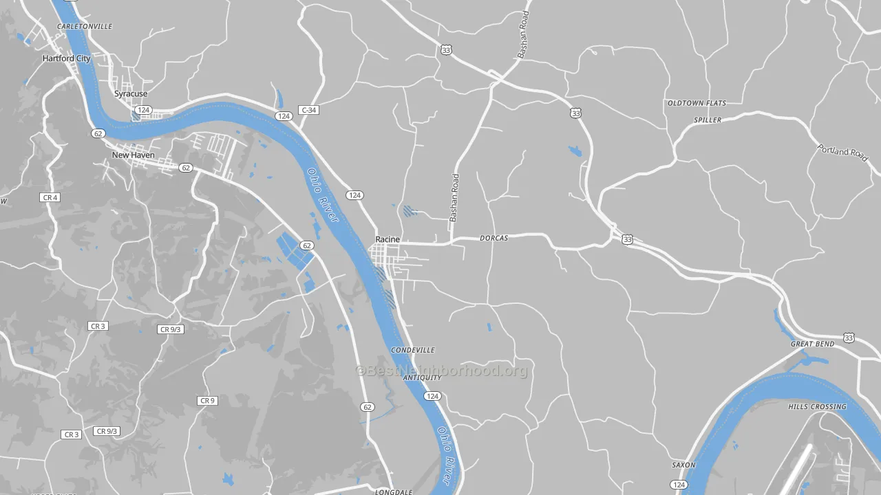 Transit Grade map of Racine, OH