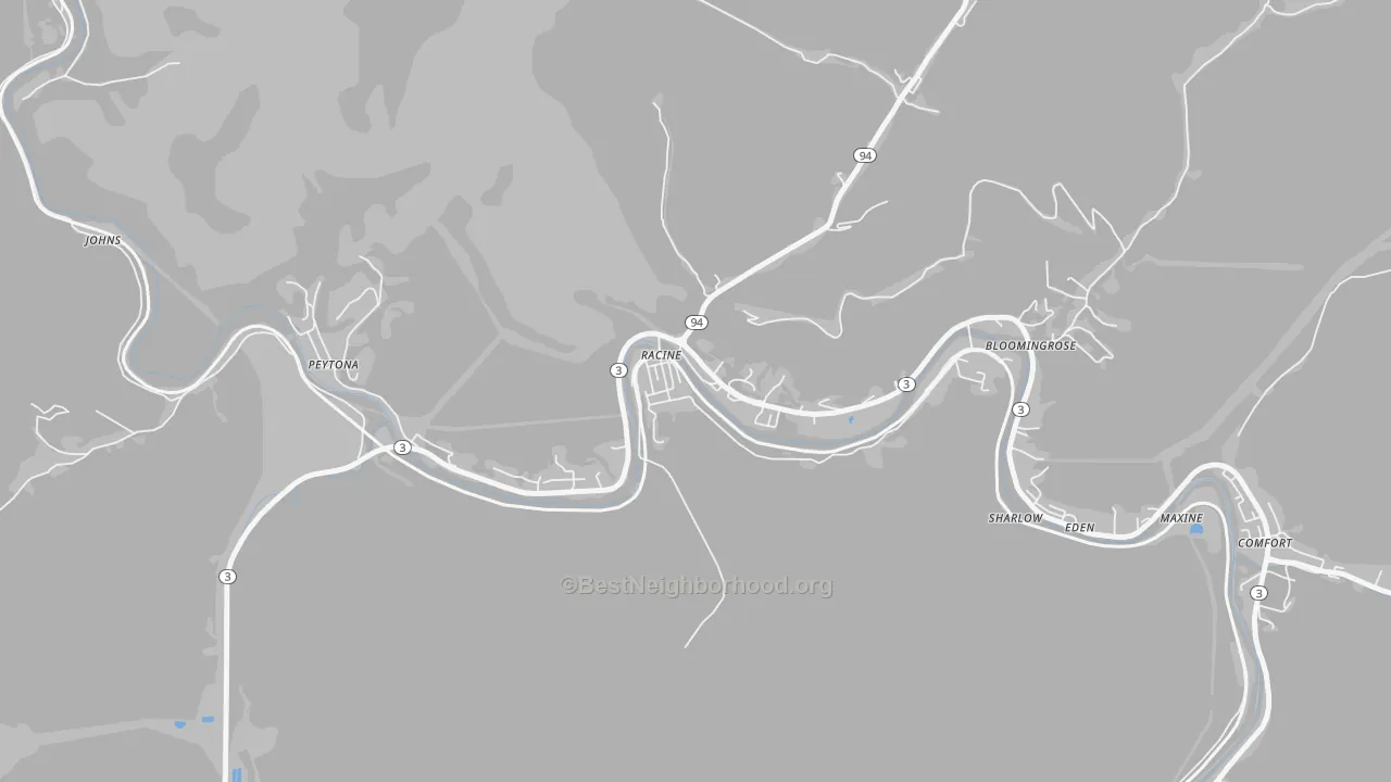Transit Grade map of Racine, WV