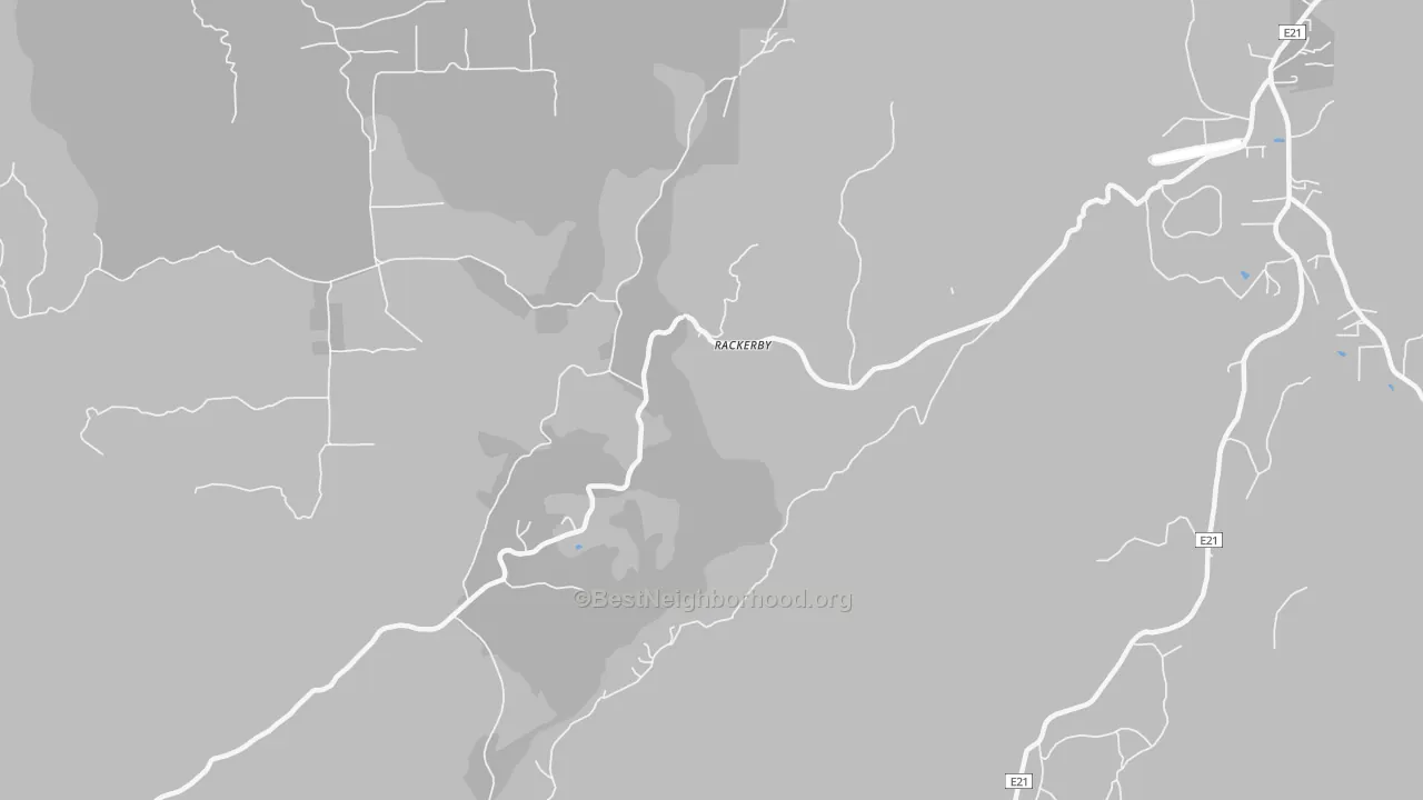 Transit Grade map of Rackerby, CA