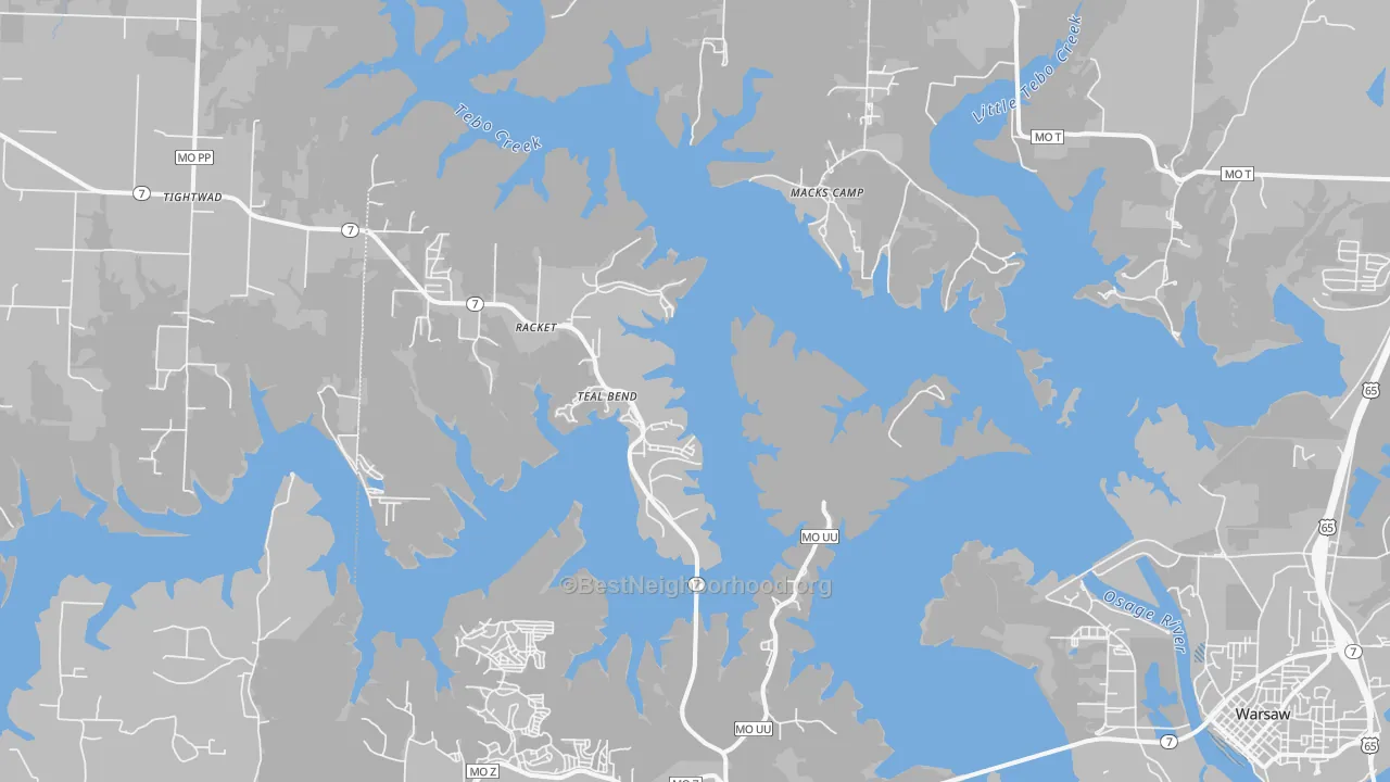 Transit Grade map of Racket, MO