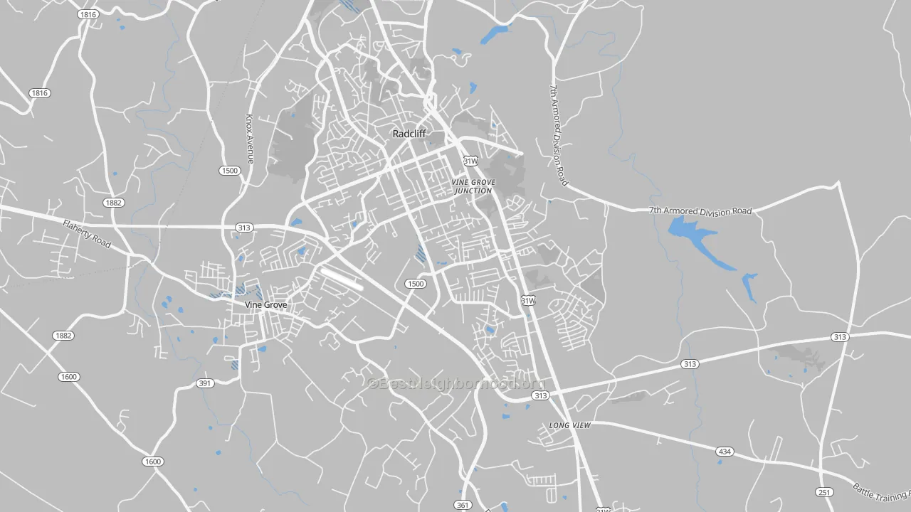Transit Grade map of Radcliff, KY