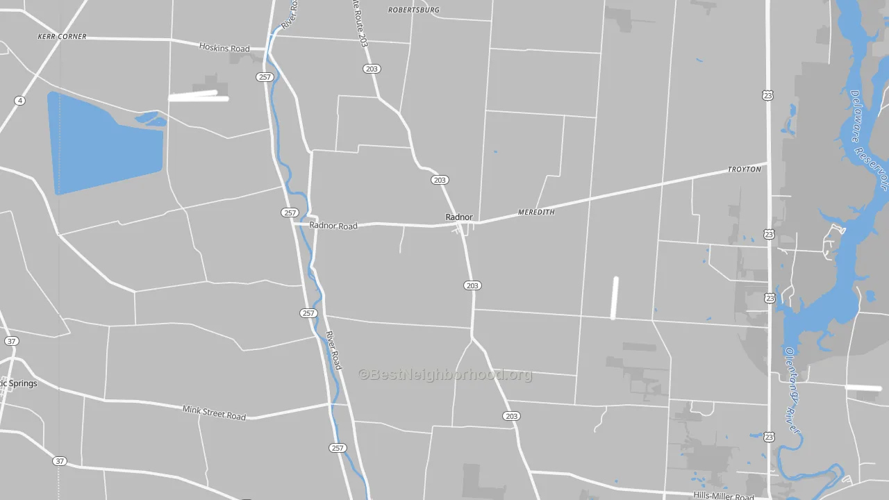 Transit Grade map of Radnor, OH