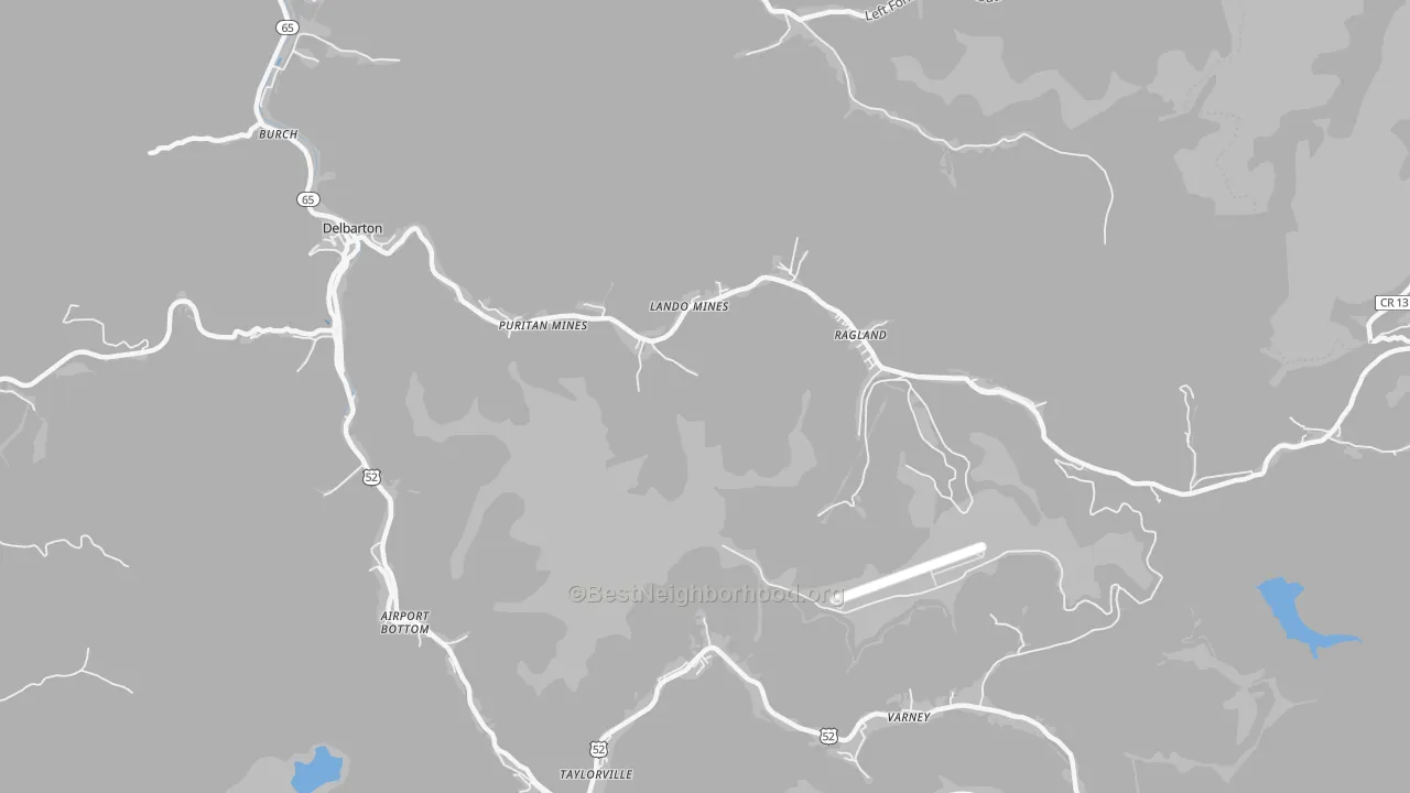 Transit Grade map of Ragland, WV