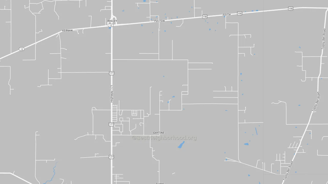 Transit Grade map of Ragley, LA