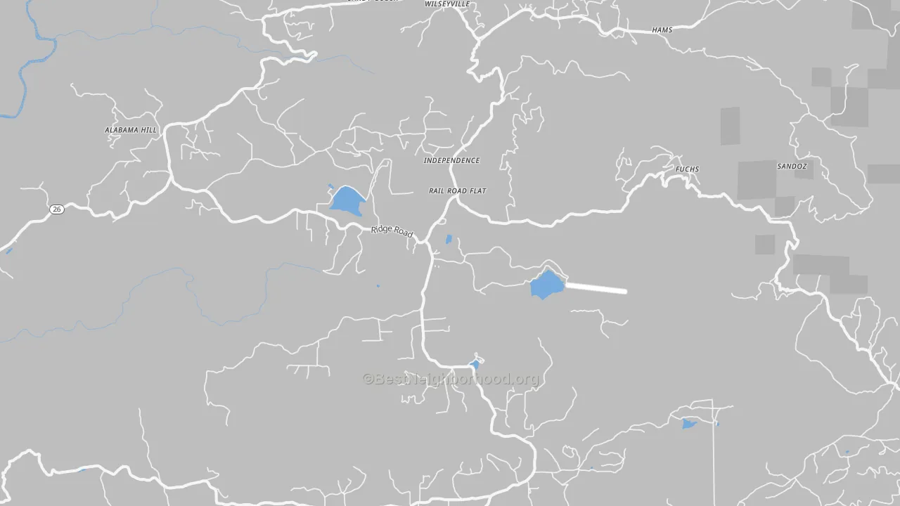 Transit Grade map of Rail Road Flat, CA