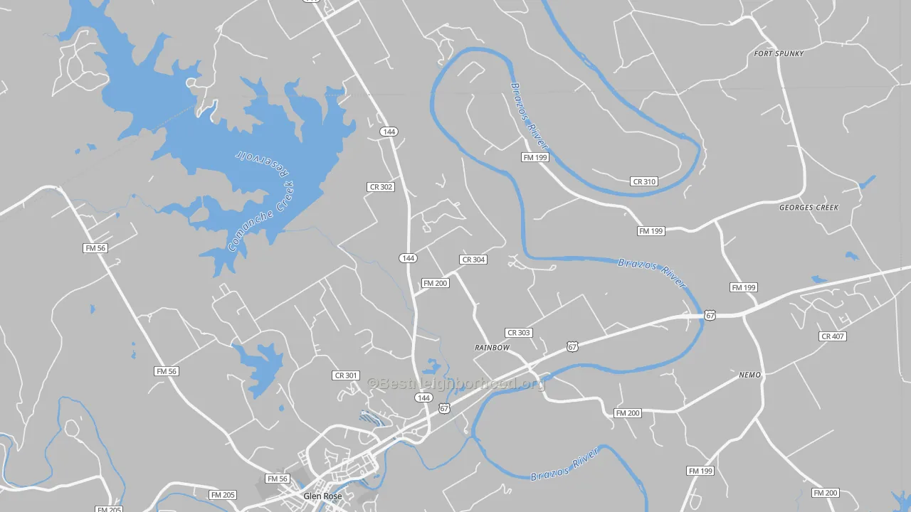 Transit Grade map of Rainbow, TX