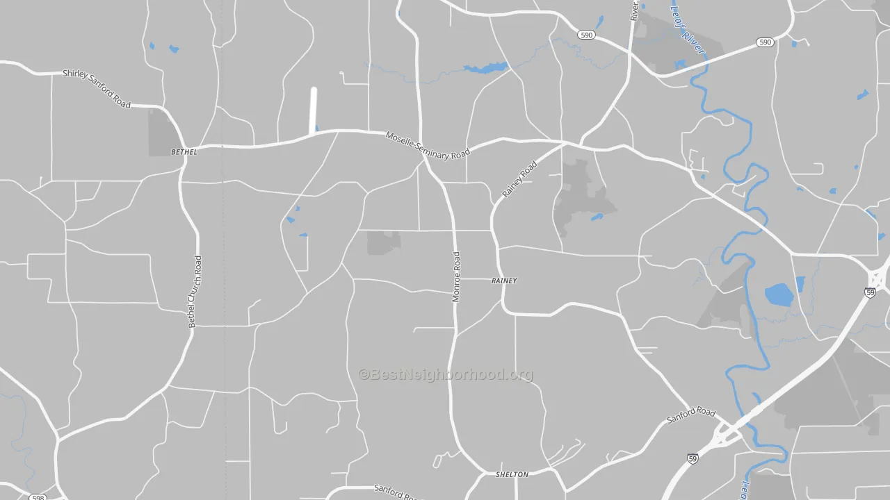 Transit Grade map of Rainey, MS