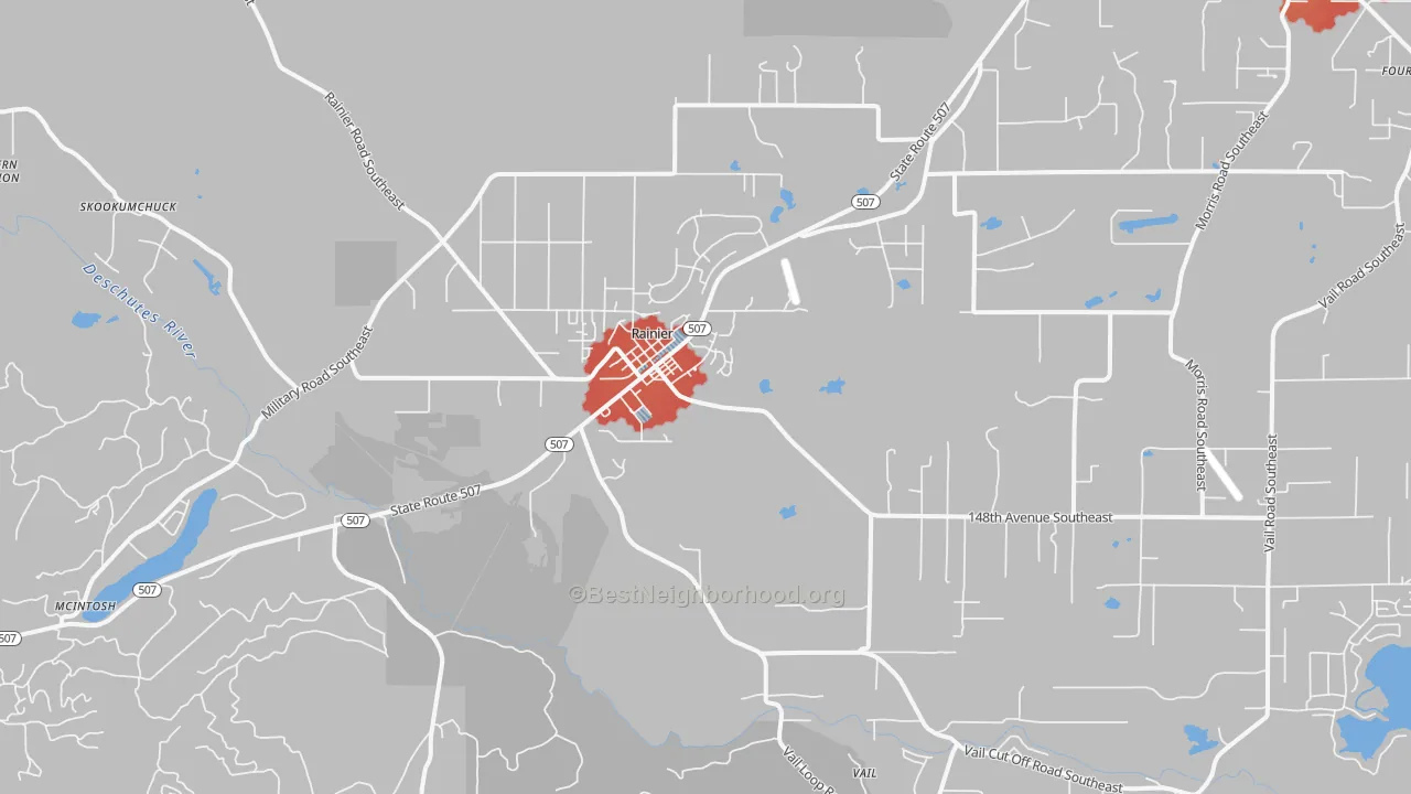Transit Grade map of Rainier, WA