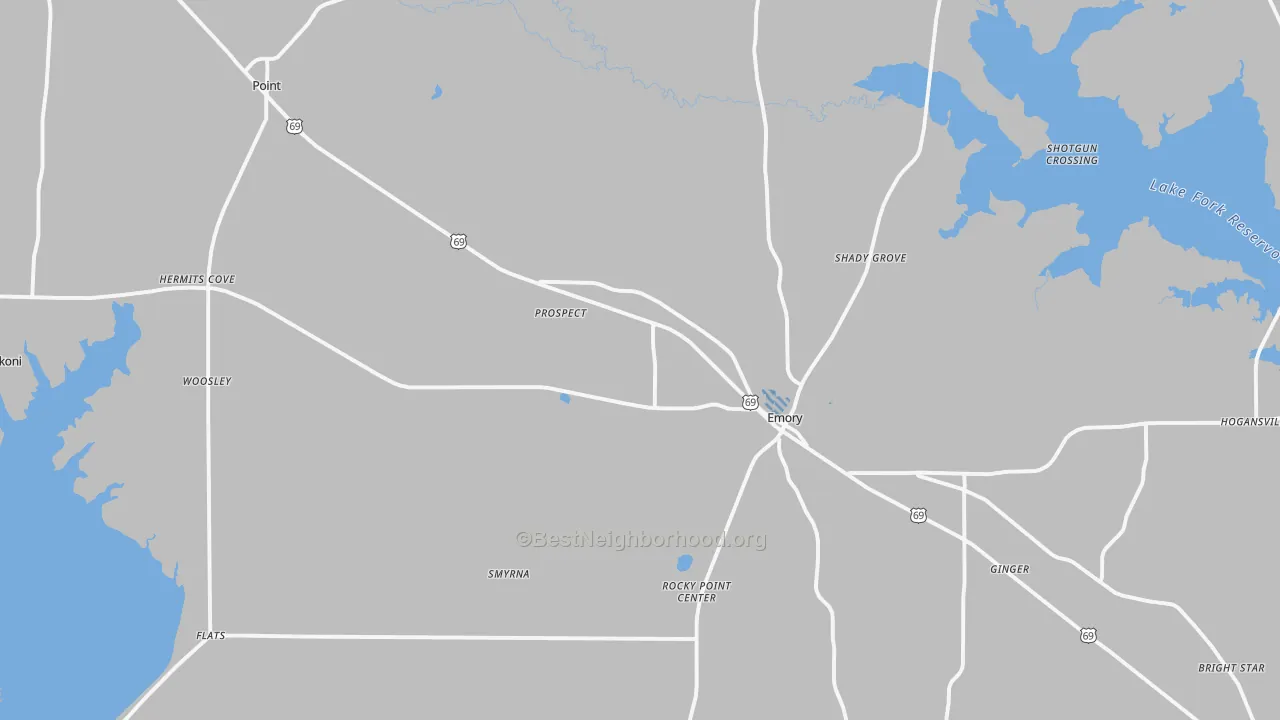 Transit Grade map of Rains County, TX