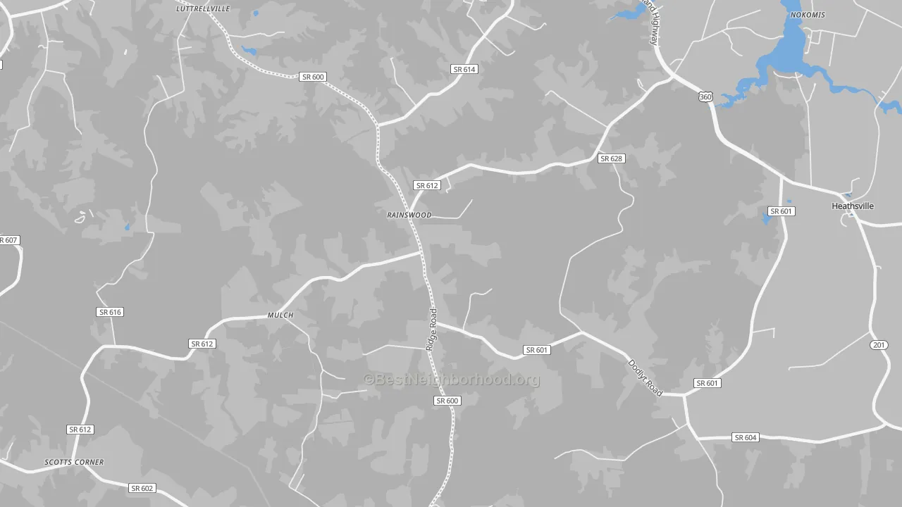 Transit Grade map of Rainswood, VA