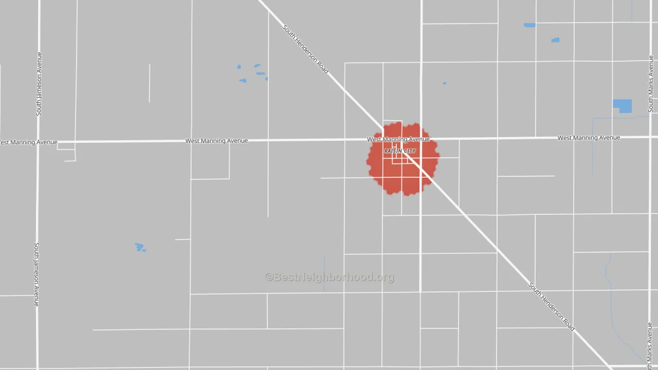 Transit Grade map of Raisin, CA