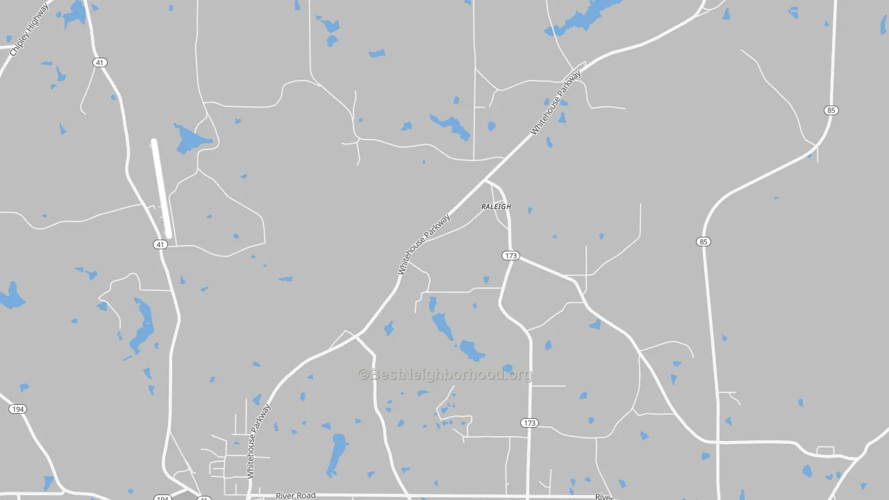 Transit Grade map of Raleigh, GA