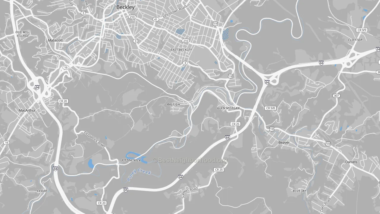 Transit Grade map of Raleigh, WV