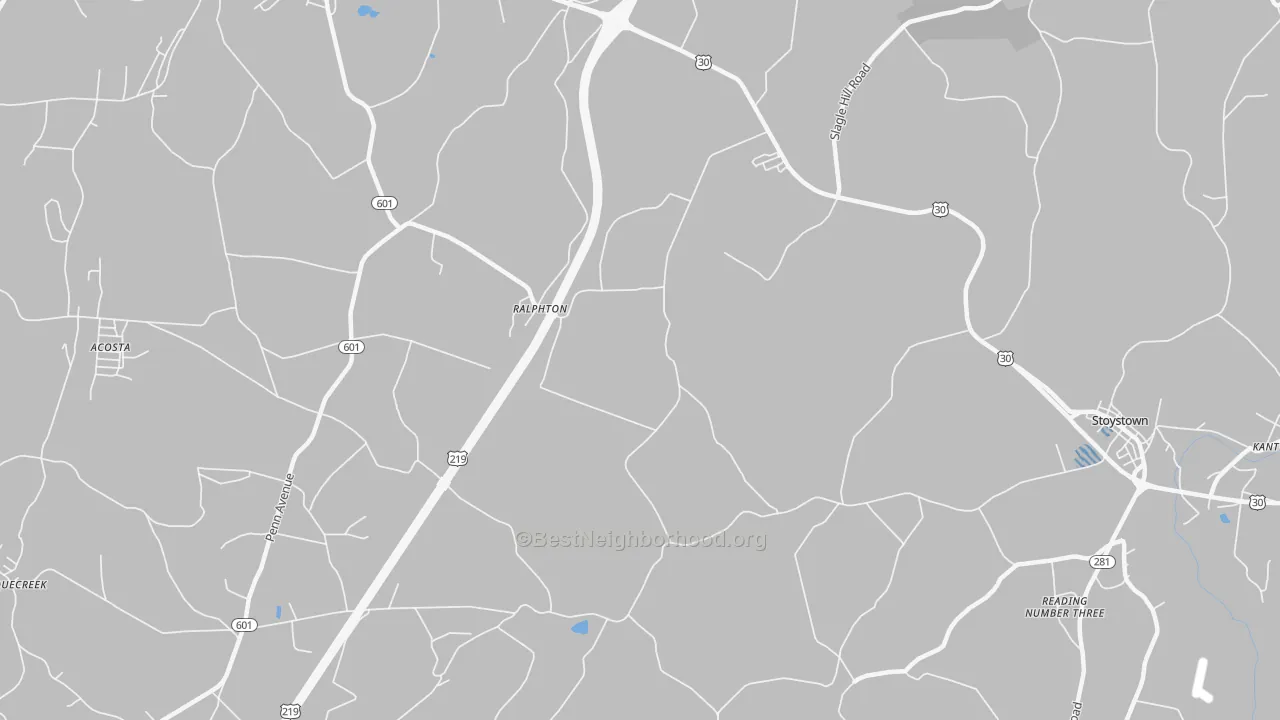 Transit Grade map of Ralphton, PA