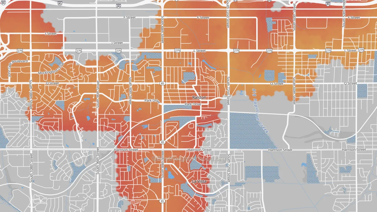 Transit Grade map of Ralston, NE