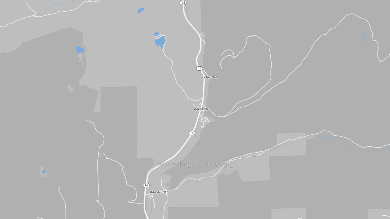 Transit Grade map of Ralston, PA