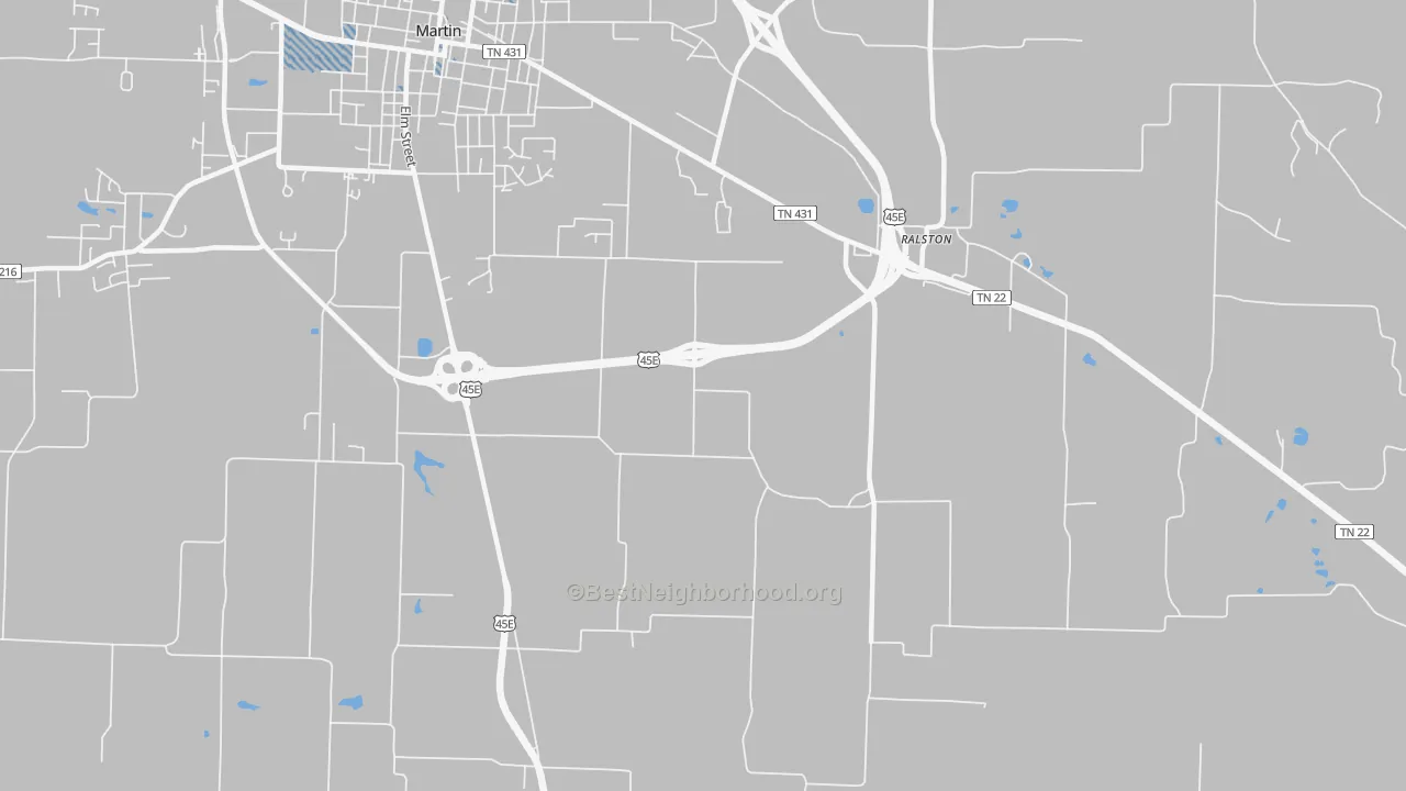 Transit Grade map of Ralston, TN