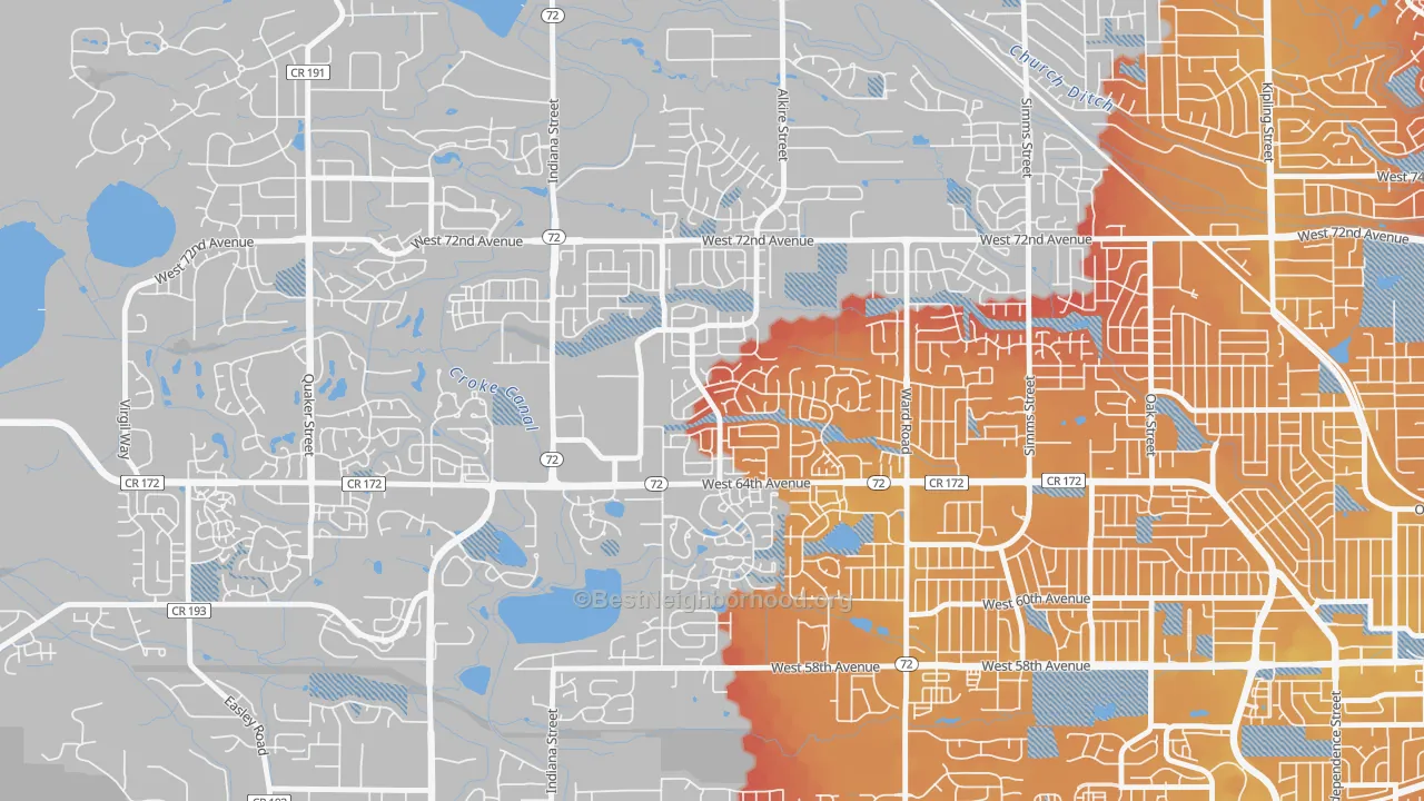 Transit Grade map of Ralston Valley, Arvada, CO