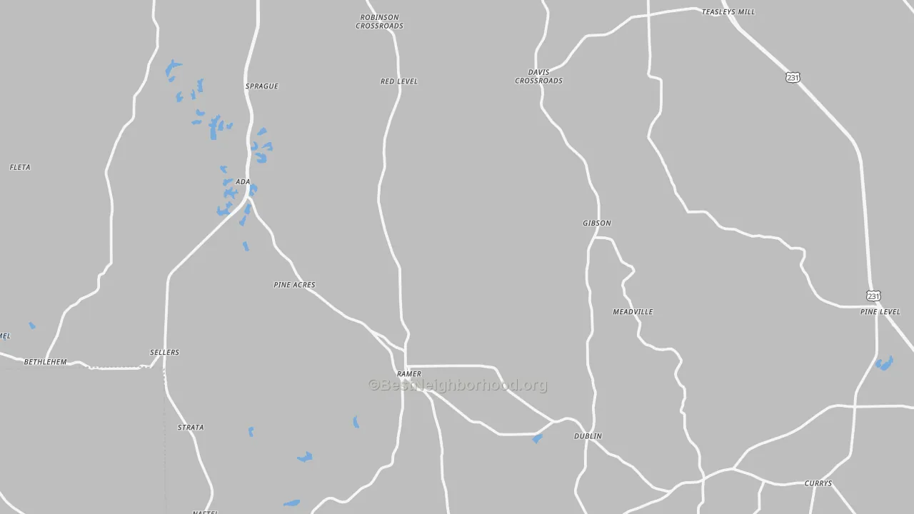 Transit Grade map of Ramer, AL