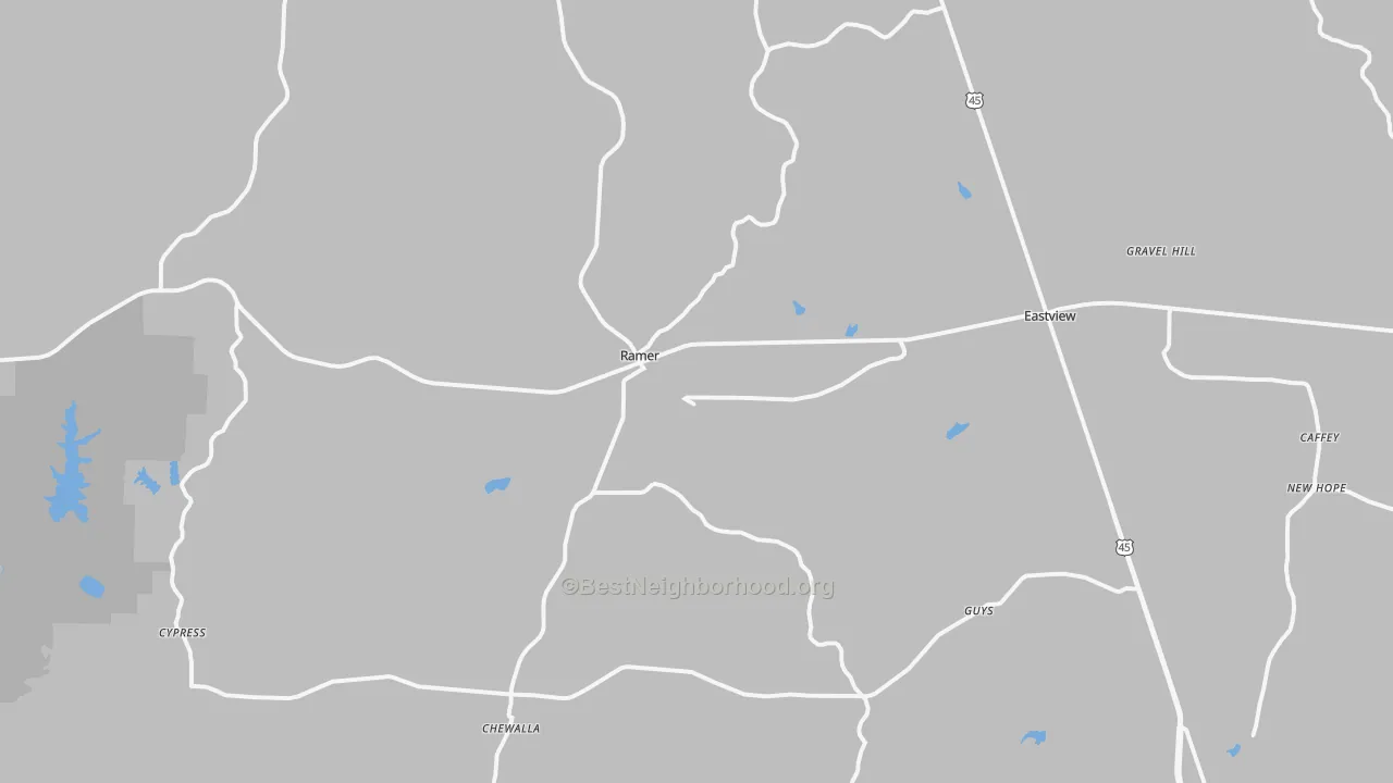 Transit Grade map of Ramer, TN