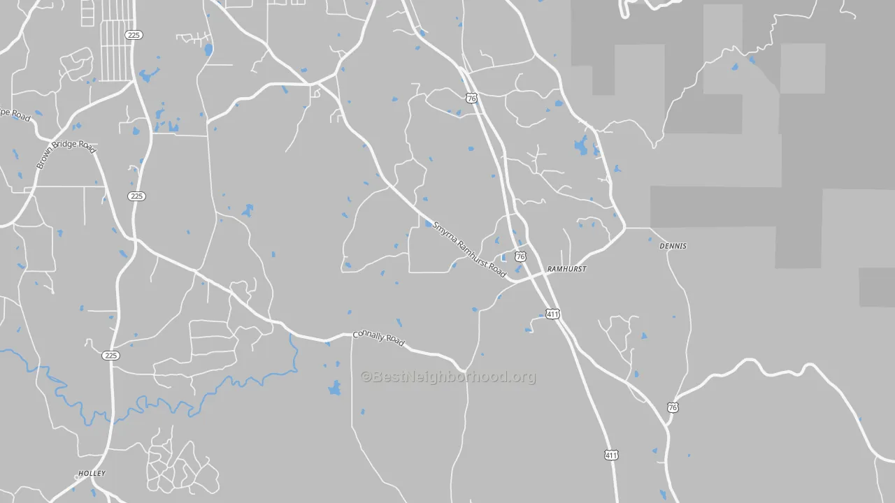 Transit Grade map of Ramhurst, GA