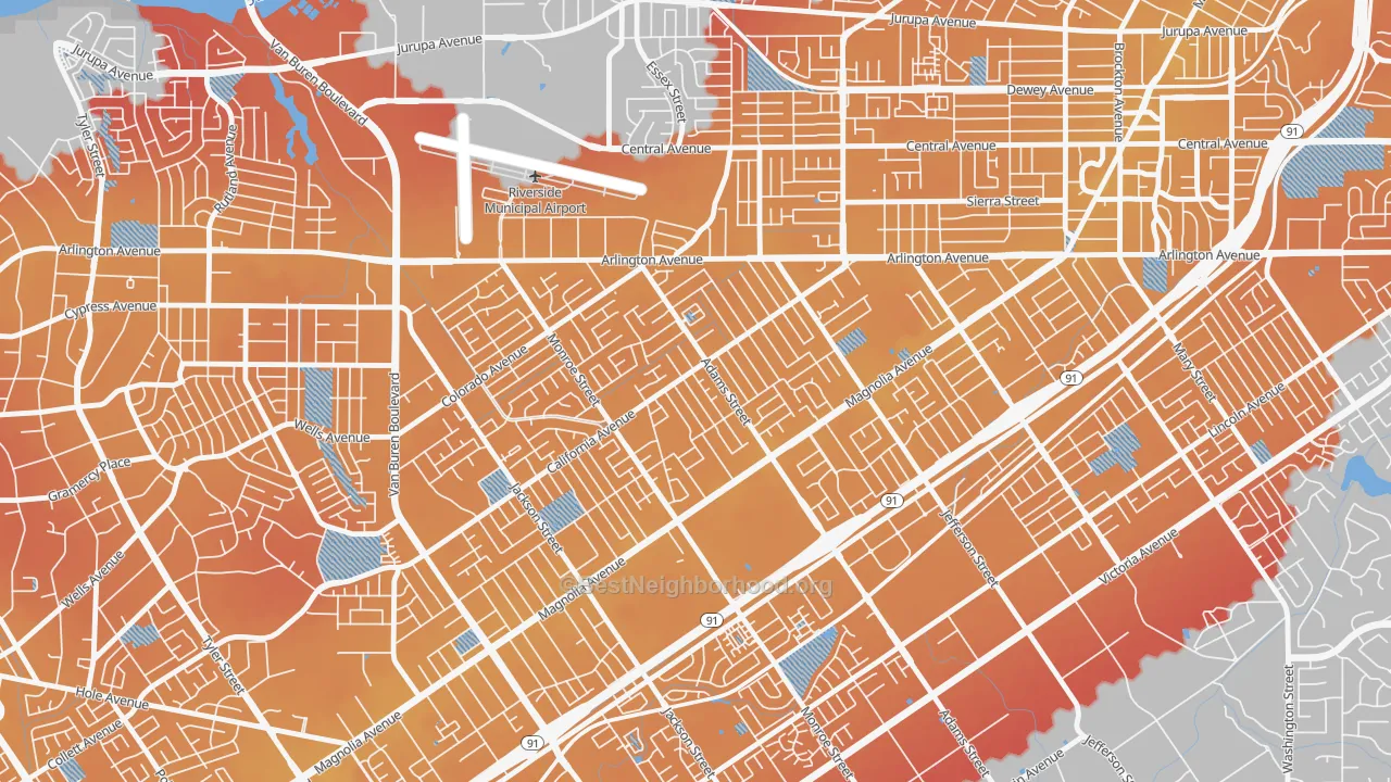 Transit Grade map of Ramona, Riverside, CA