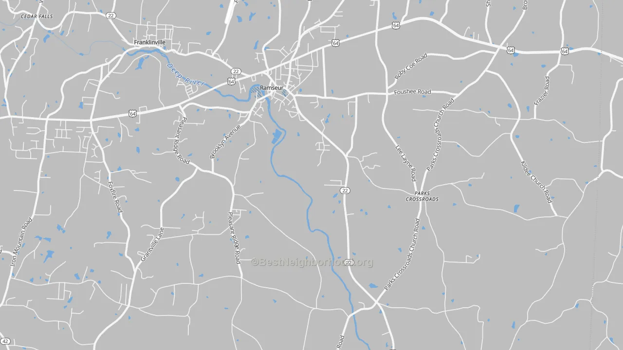Transit Grade map of Ramseur, NC