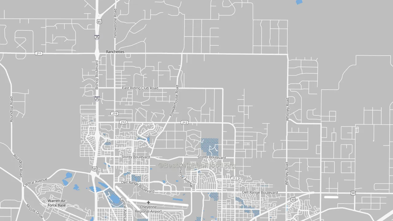 Transit Grade map of Ranchettes, WY