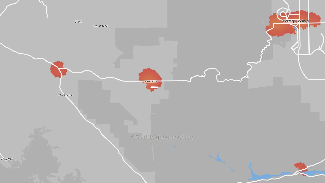 Transit Grade map of Ranchita, CA