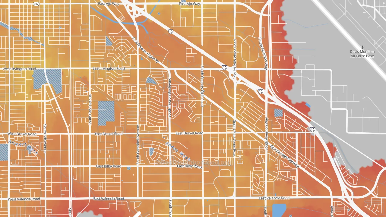Transit Grade map of Rancho Buena, Tucson, AZ