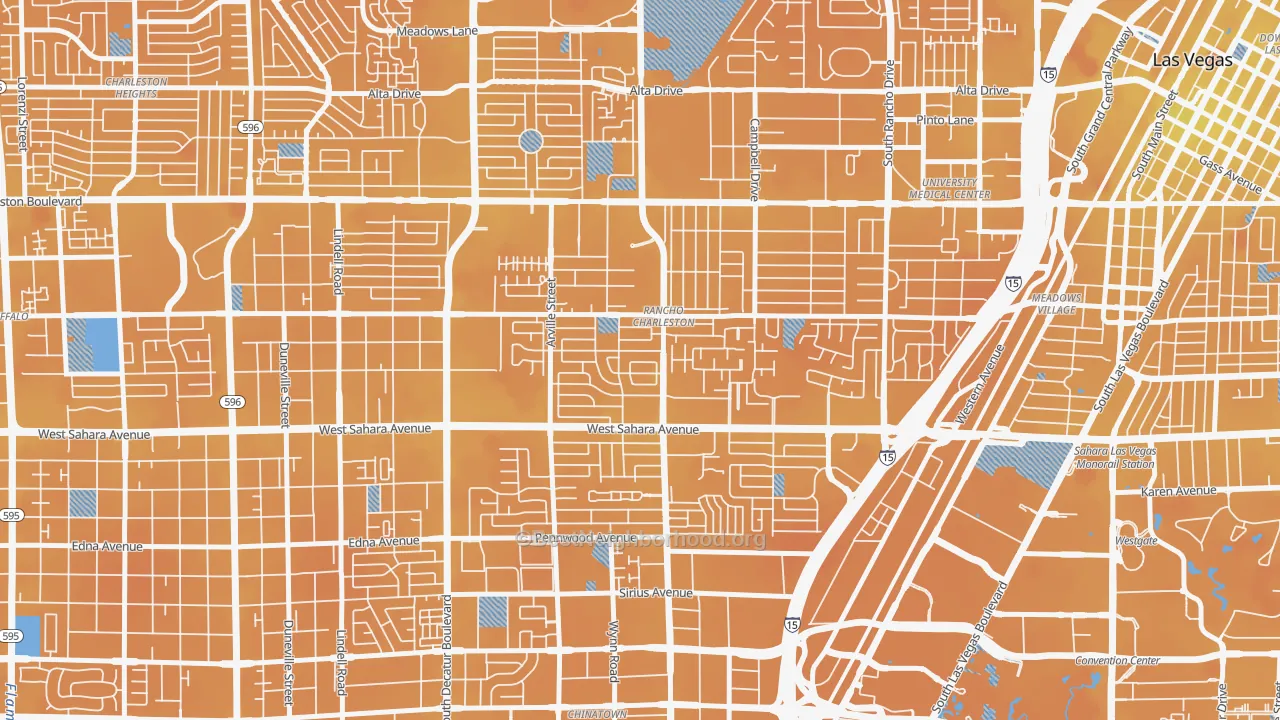 Transit Grade map of Rancho Charleston, Las Vegas, NV