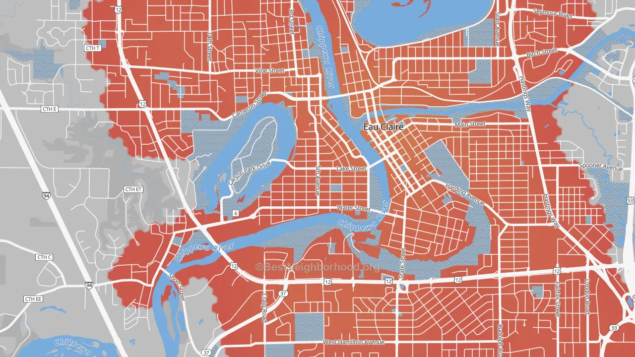 Transit Grade map of Randall Park, Eau Claire, WI