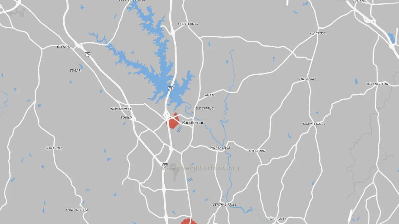 Transit Grade map of Randleman, NC