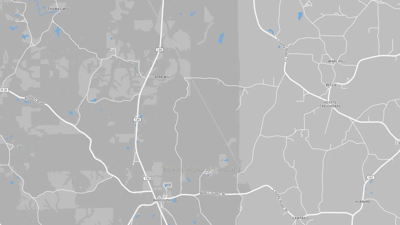 Transit Grade map of Randolph, AL