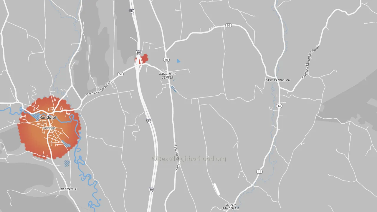 Transit Grade map of Randolph Center, VT