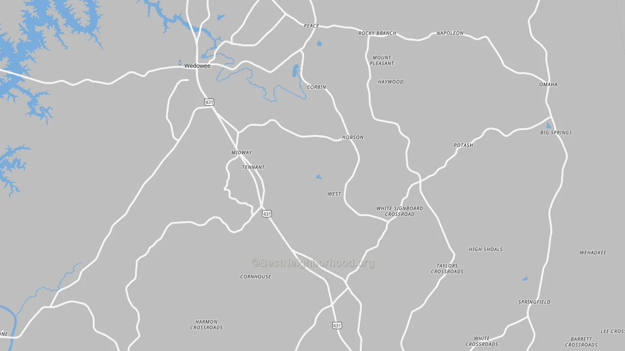 Transit Grade map of Randolph County, AL