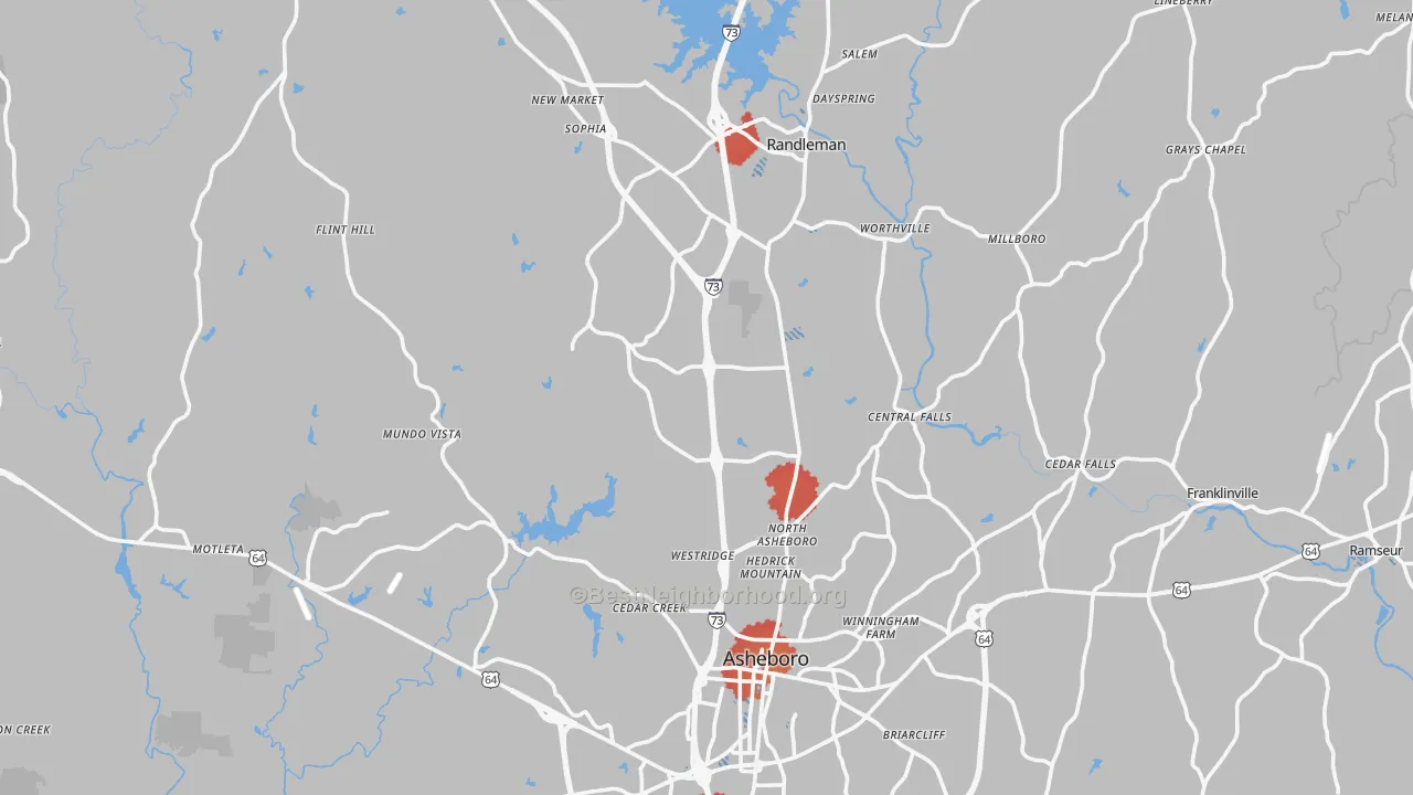 Transit Grade map of Randolph County, NC