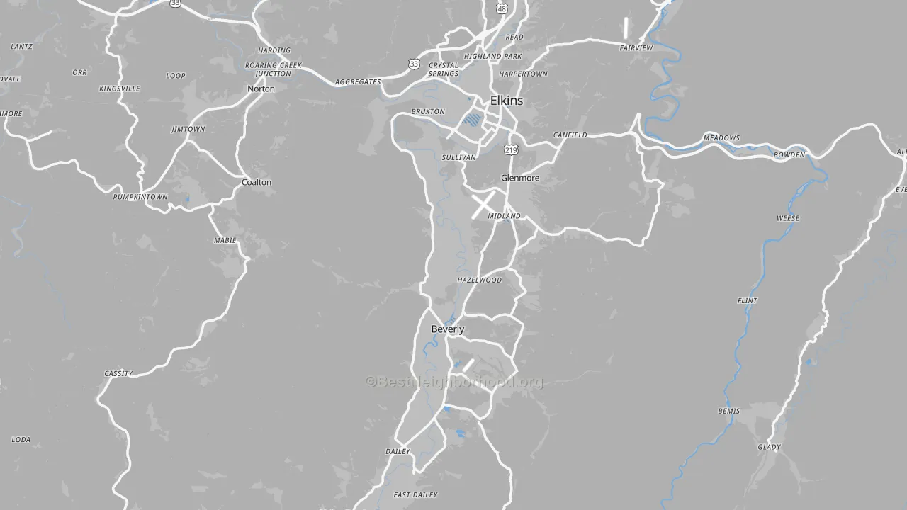 Transit Grade map of Randolph County, WV