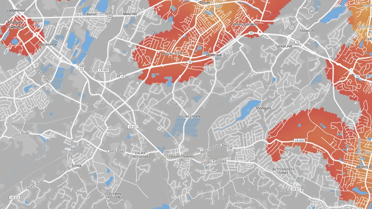 Transit Grade map of Randolph, NJ