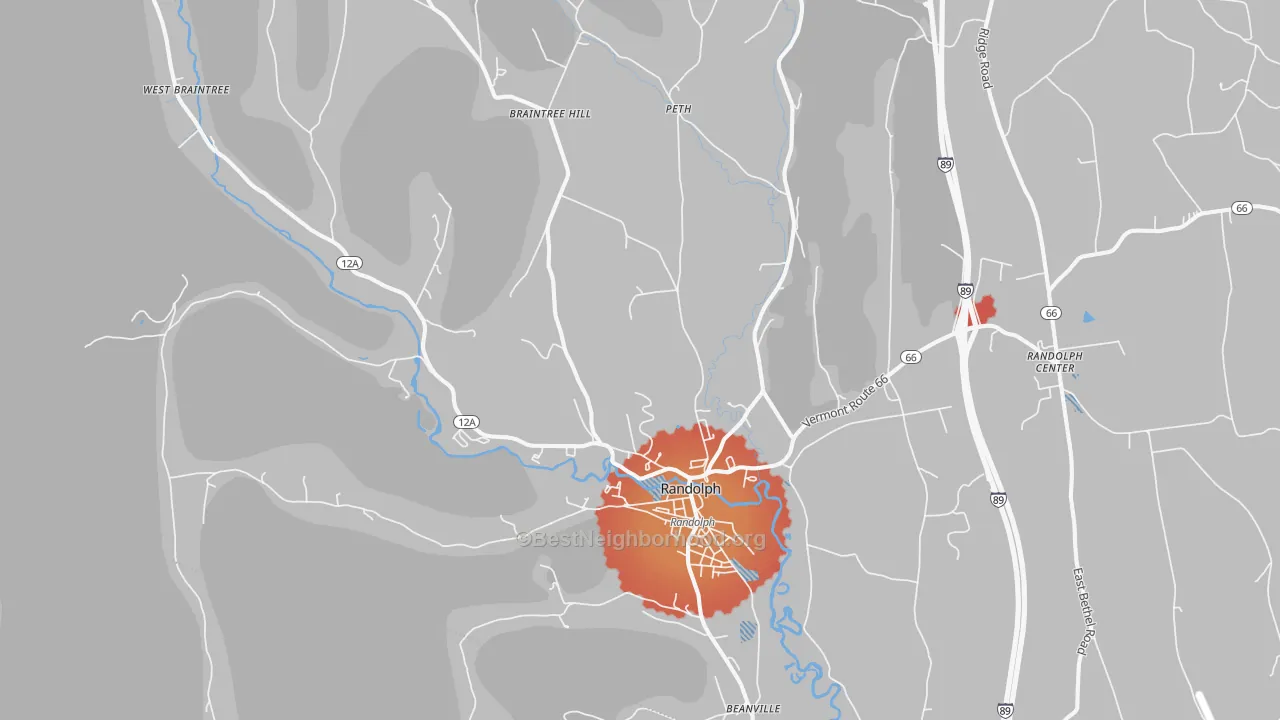 Transit Grade map of Randolph, VT