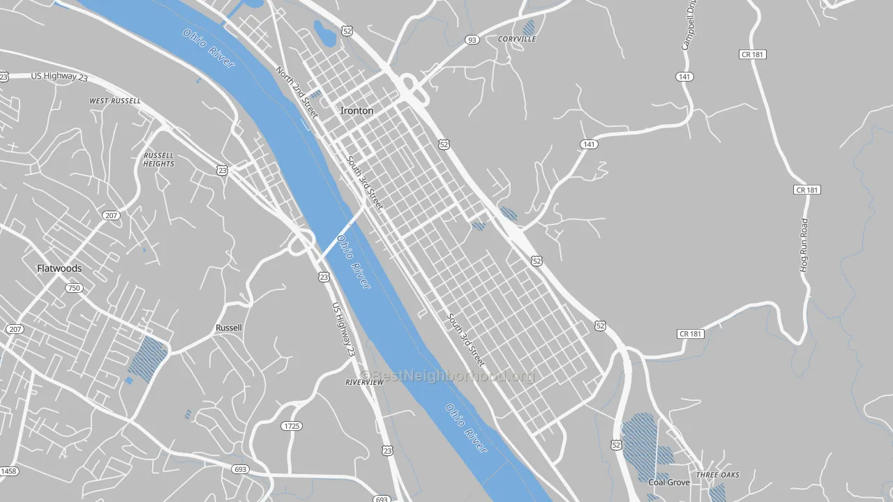 Transit Grade map of Rankin Historic District, Ironton, OH