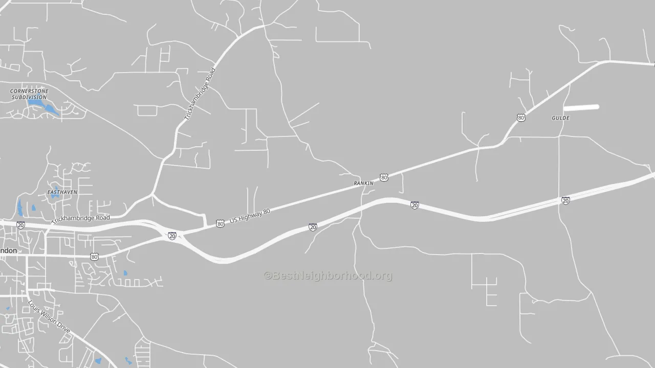 Transit Grade map of Rankin, MS