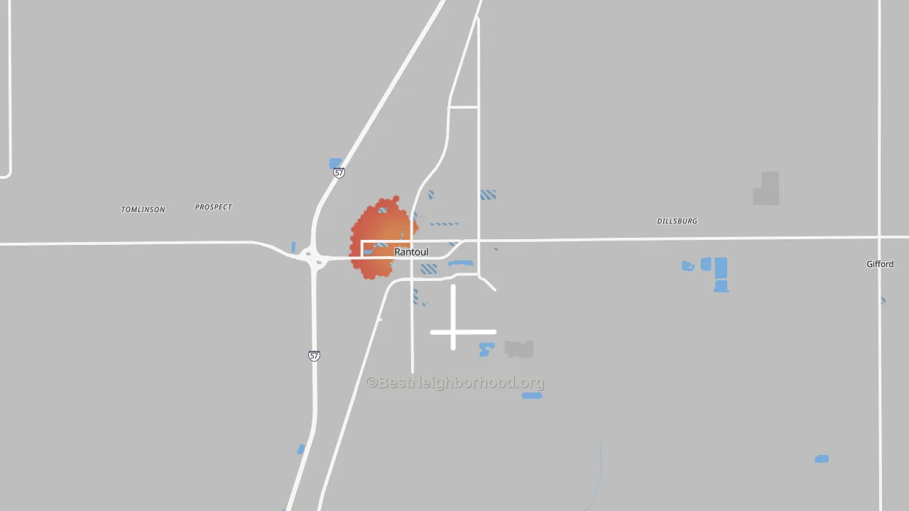 Transit Grade map of Rantoul, IL