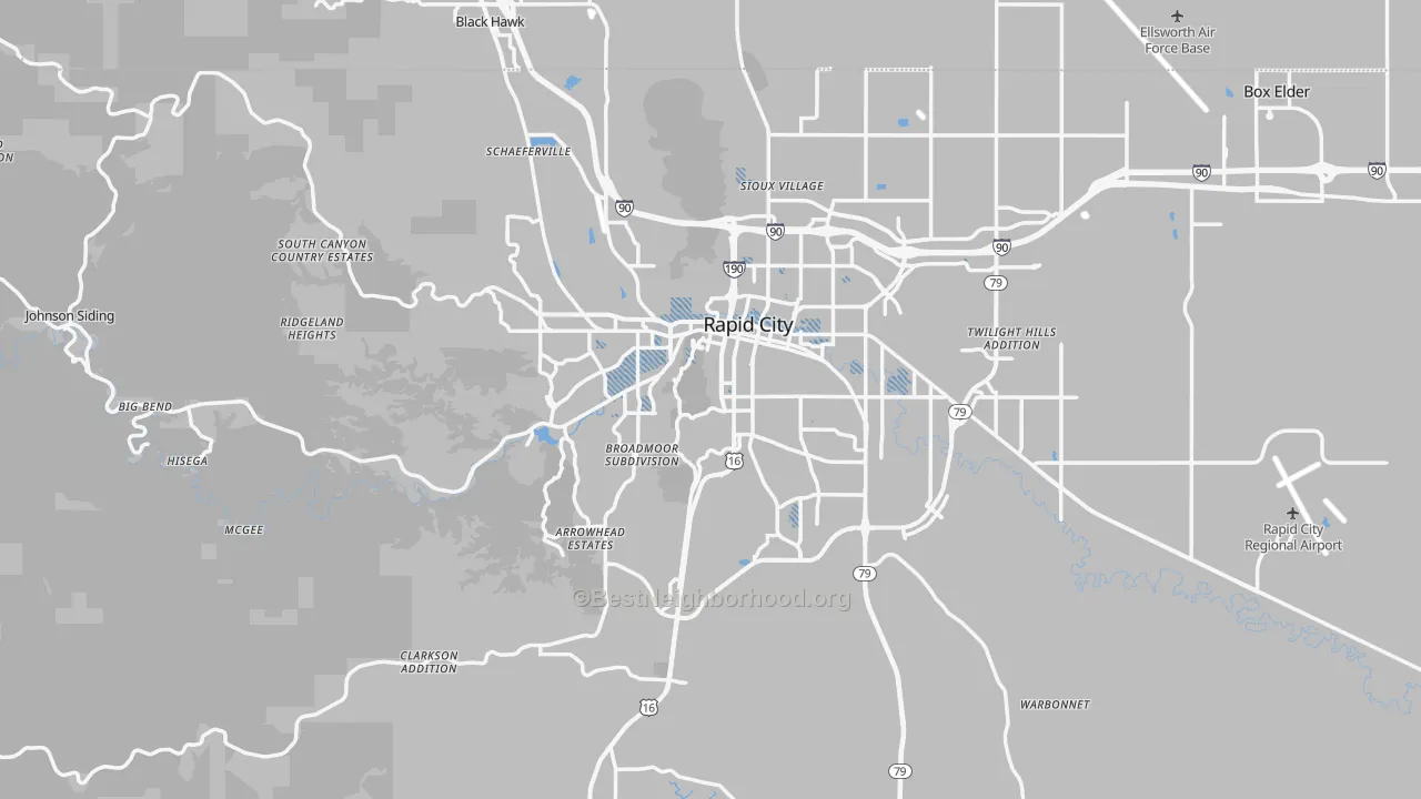 Transit Grade map of Rapid City, SD