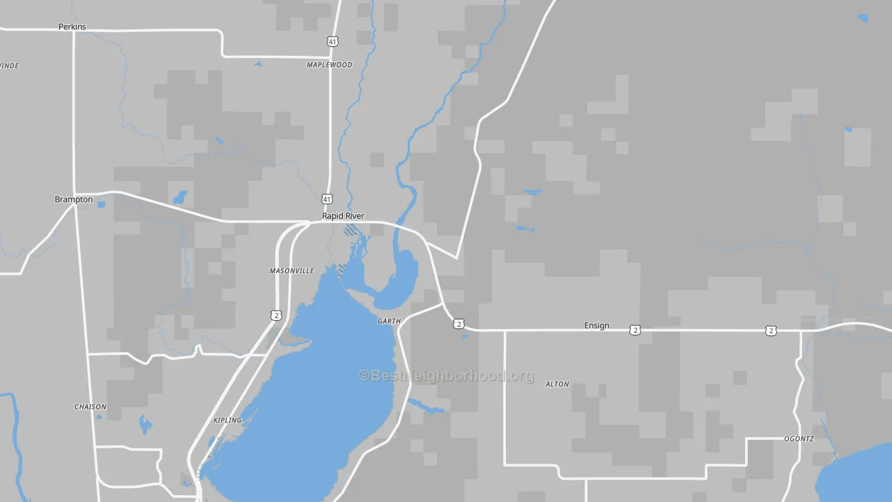 Transit Grade map of Rapid River, MI