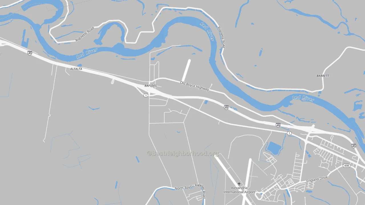 Transit Grade map of Rapides, LA