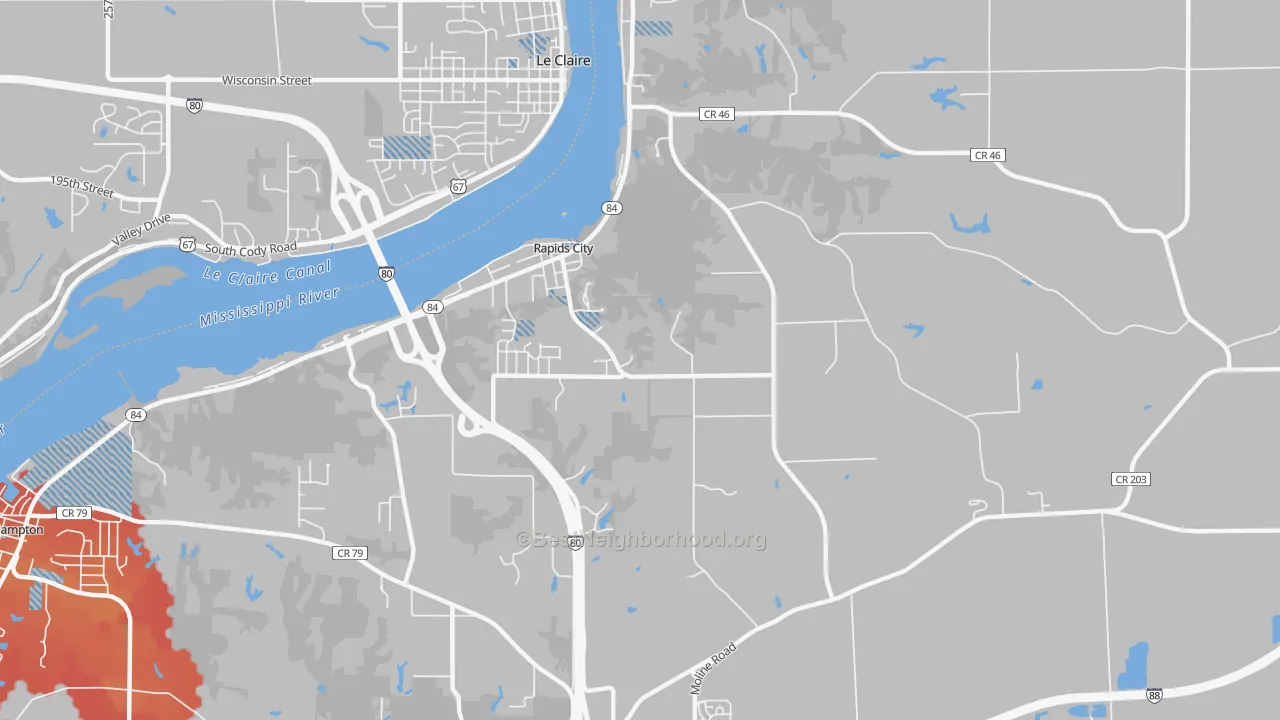 Transit Grade map of Rapids City, IL