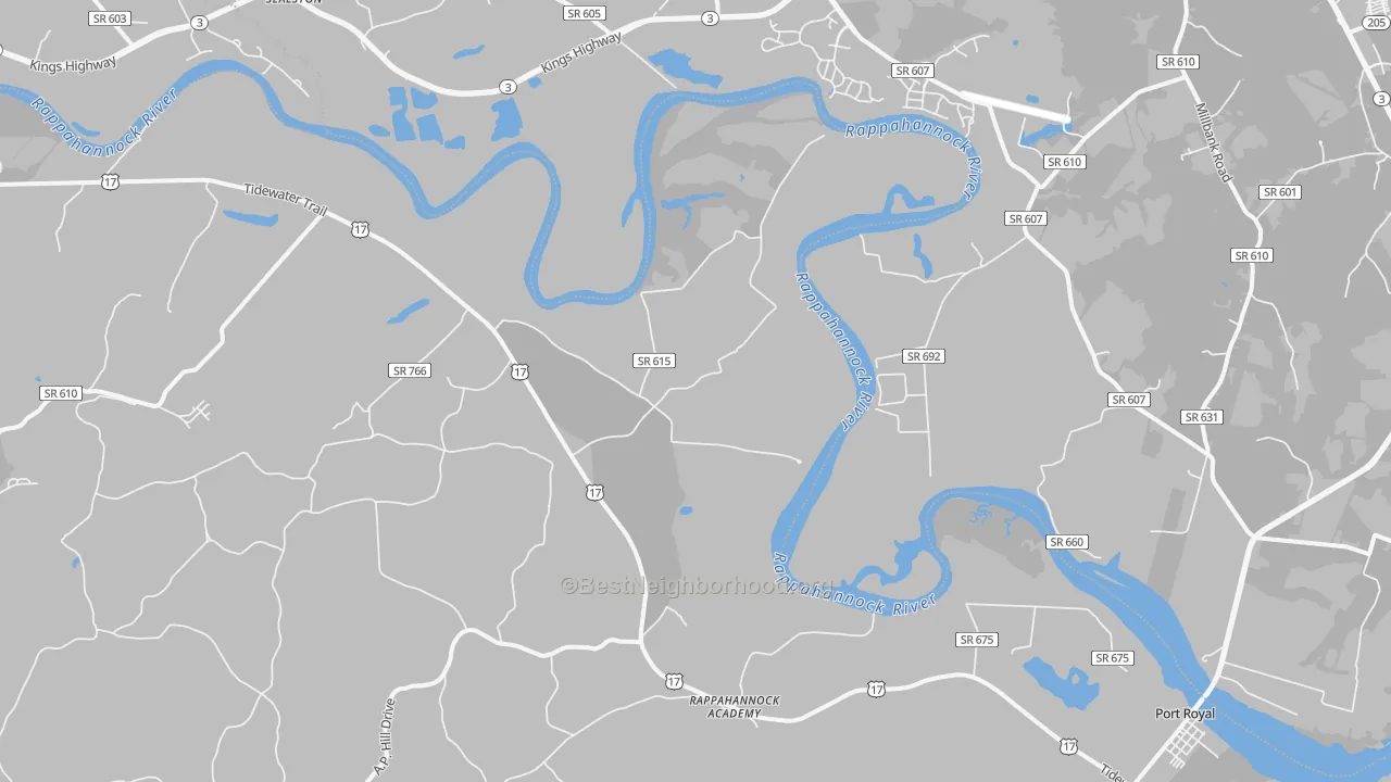 Transit Grade map of Rappahannock Academy, VA