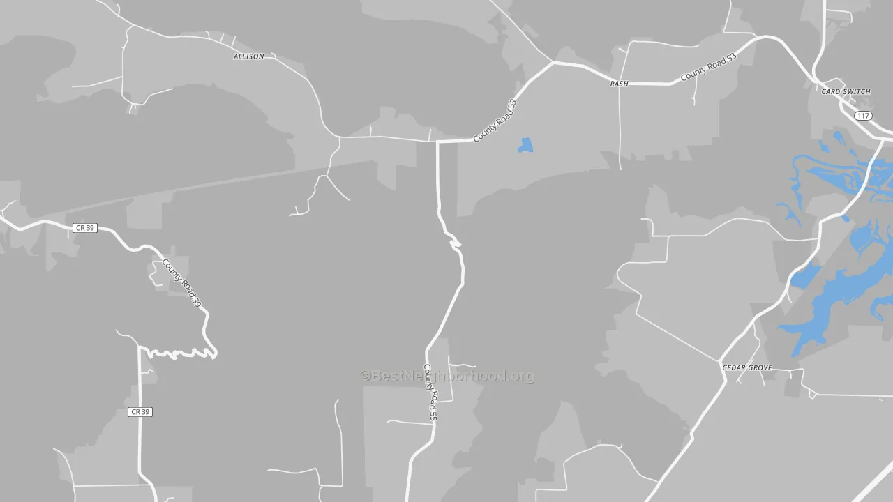 Transit Grade map of Rash, AL